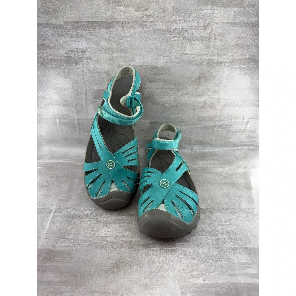 Keen Rose Sandals Men Sz 6 Turquoise Teal Closed Toe Hiking Water Sport 1012842